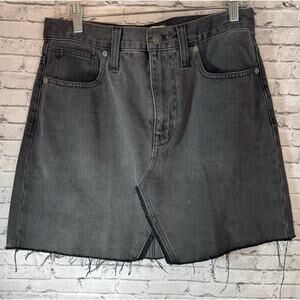 Madewell Women’s Black Rigid Denim A-Line Skirt Size 28